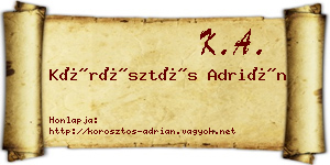 Körösztös Adrián névjegykártya
