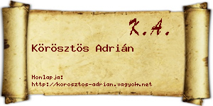 Körösztös Adrián névjegykártya