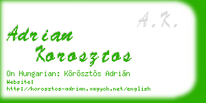 adrian korosztos business card