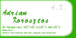 adrian korosztos business card